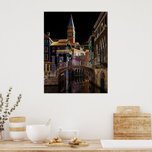 Venedig in Neon Poster (Küche)