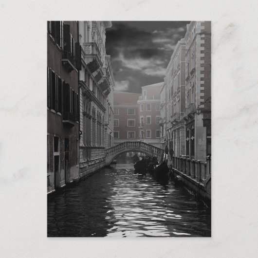 Venedig in Schwarz und Weiß Postkarte (Vorderseite)