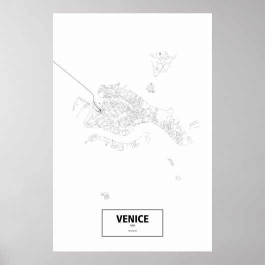 Venedig (Insel), Italien (schwarz auf weiß) Poster (Vorne)