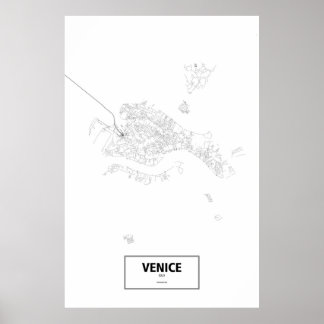 Venedig (Insel), Italien (schwarz auf weiß) Poster