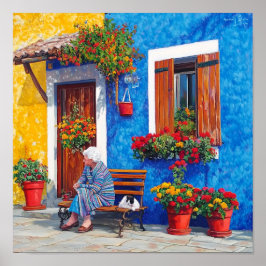 Venedig Inspiriert - farbenfrohe Dorfposter drucke