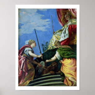 Venedig inthronisierte zwischen Gerechtigkeit und Poster