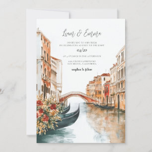 Venedig Italien Aquarell Hochzeit Einladung