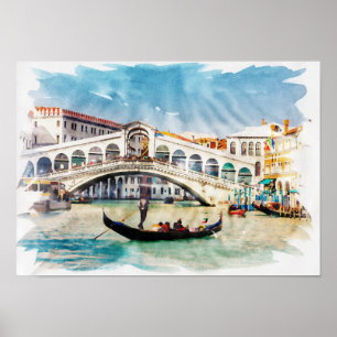Venedig, Italien - Aquarell Poster