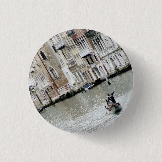 Venedig, Italien: Auf dem Canale Grande Button (Vorderseite)