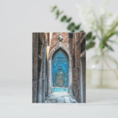 Venedig Italien Blue Door Post Card Postkarte (Stehend Vorderseite)