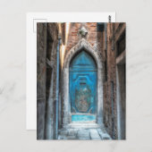 Venedig Italien Blue Door Post Card Postkarte (Vorne/Hinten)