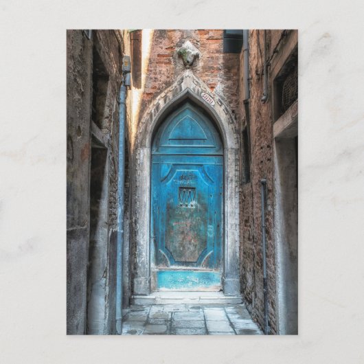 Venedig Italien Blue Door Post Card Postkarte (Vorderseite)