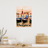 Venedig, Italien, Boote im Stadthafen, Vintage-Rei Poster (Küche)