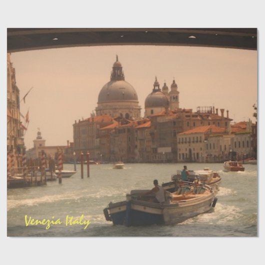 Venedig-Italien-Canal Vintag Geschenkpapier (Flach)