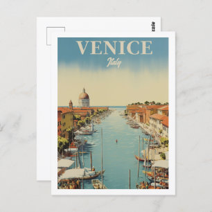 Venedig Italien Der berühmte Vintage Travel Place Postkarte
