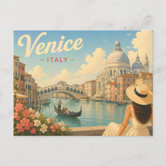 Venedig, Italien - Die Dame mit dem Hut Reisen Postkarte
