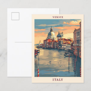 Venedig Italien Elegante Kunst Vintage Reise Postkarte