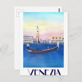 Venedig Italien Gondel auf dem Canale Grande mit S Postkarte (Vorne/Hinten)