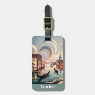 Venedig Italien Gondel Kanal Aquarell Retro Reise Gepäckanhänger