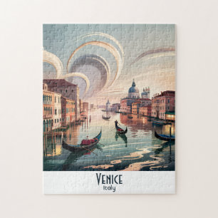 Venedig Italien Gondel Kanal Aquarell Retro Reise Puzzle