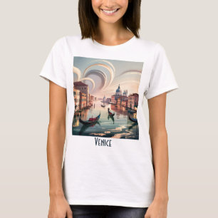 Venedig Italien Gondel Kanal Aquarell Retro Reise T-Shirt