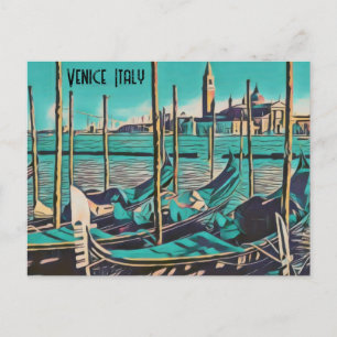 Venedig Italien Gondel stilisiertes Foto Postkarte