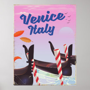 Venedig Italien Gondel Urlaubsdruck. Poster