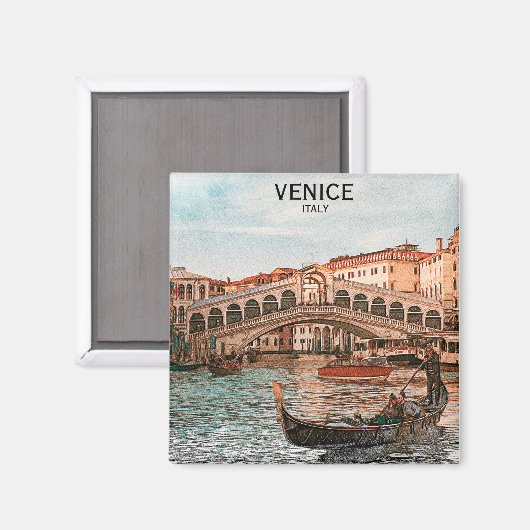 Venedig Italien Gondelbahn Stadtansicht Magnet (Vorderseite/Rückseite)