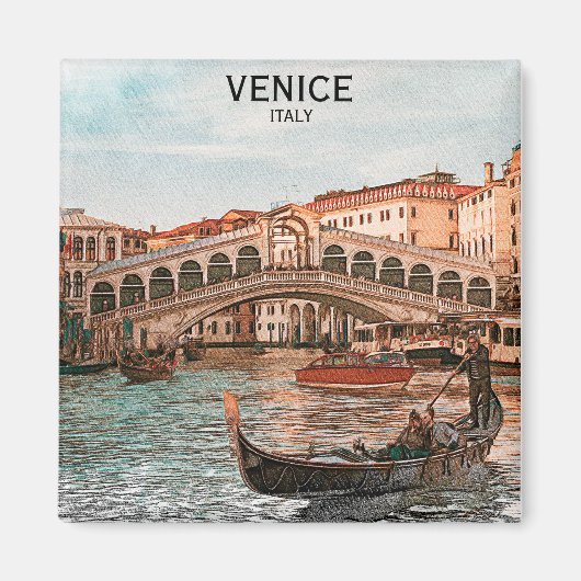 Venedig Italien Gondelbahn Stadtansicht Magnet (Vorne)