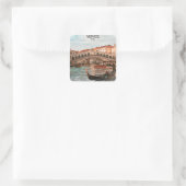 Venedig Italien Gondelbahn Stadtansicht Quadratischer Aufkleber (Tasche)