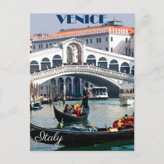 Venedig, Italien Gondelbahn Vintage Reise Postkart Postkarte