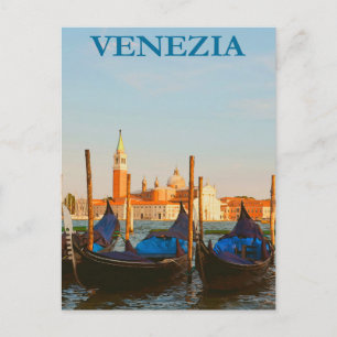 Venedig, Italien Gondelboot Vintage-Reisepostkarte Postkarte
