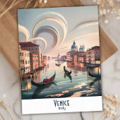 Venedig Italien Gondelkanal Wasserfarben Retro Rei Postkarte
