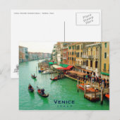 Venedig, Italien - Gondeln am Canal Grande Postkarte (Vorne/Hinten)