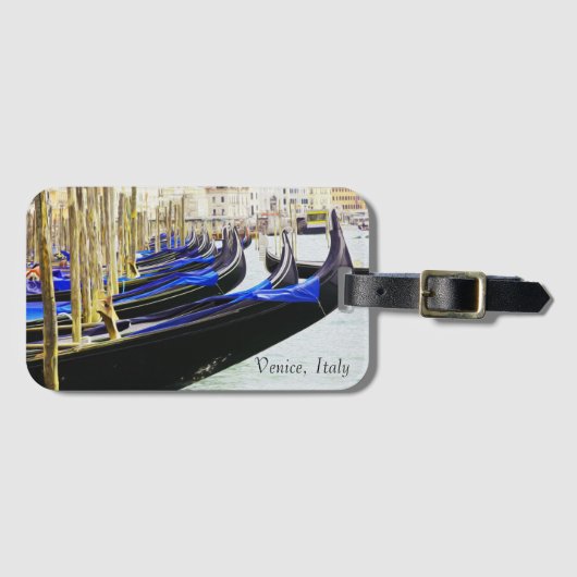 Venedig, Italien - Gondeln auf einem rohen Gepäckt Gepäckanhänger (Vorderseite (Horizontal))