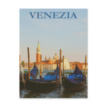Venedig Italien Gondeln Retro Vintage Reiseposter