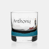 Venedig, Italien, Gondeln und Gondolier Personalis Whiskyglas (Rückseite)