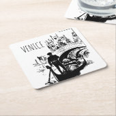 Venedig Italien Gondola Black and White Drink Unte Rechteckiger Pappuntersetzer (angewinkelt)