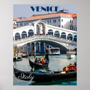 Venedig, Italien Gondola Boat Vintage Travel Poste Poster