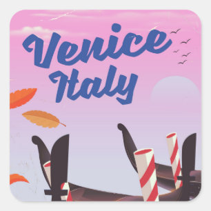 Venedig Italien Gondola Ferien Druck. Quadratischer Aufkleber