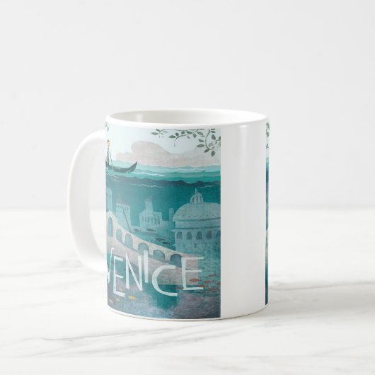 Venedig Italien Gondola Reise-Retro-Post Kaffeetasse (Vorderseite Links)