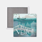 Venedig Italien Gondola Reise-Retro-Post Magnet (Vorderseite/Rückseite)