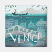Venedig Italien Gondola Reise-Retro-Post Magnet (Vorne)