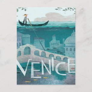Venedig Italien Gondola Reise-Retro-Post Postkarte