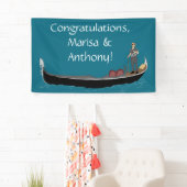 Venedig, Italien Gondola und Gondolier Aquamarin B Banner (Insitu)