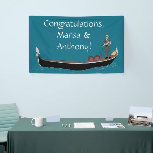 Venedig, Italien Gondola und Gondolier Aquamarin B Banner (Messeveranstaltung)