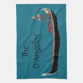 Venedig, Italien Gondola und Gondolier Aquamarin B Geschirrtuch (Vertikal)