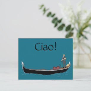 Venedig, Italien Gondola und Gondolier Aquamarin B Postkarte