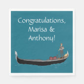 Venedig, Italien Gondola und Gondolier Aquamarin B Serviette (Vorderseite)