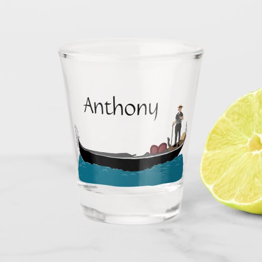 Venedig, Italien Gondola und Gondolier Travel Them Schnapsglas (Vorderseite)