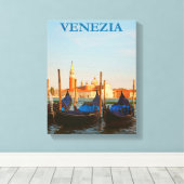 Venedig Italien Gondolas Retro Vintage Travel Post Leinwanddruck (Insitu (Holzboden))