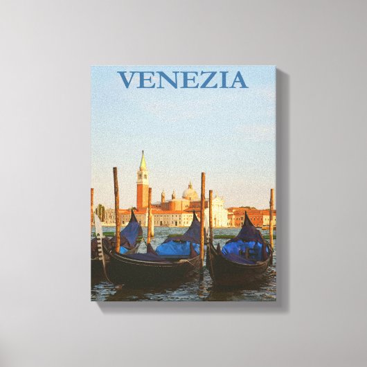 Venedig Italien Gondolas Retro Vintage Travel Post Leinwanddruck (Vorderseite)