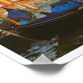 Venedig Italien Gondolas Retro Vintage Travel Poster (Ecke)