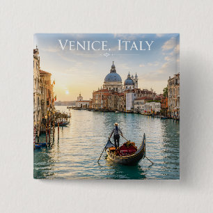 Venedig Italien Grand Canal Gondel Sonnenuntergang Button